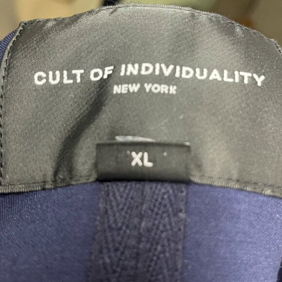 CULT OF INDIVIDUALITY Men's Zip-up Jacket Varsity Striped Navy Blue Size XL - Picture 10 of 10